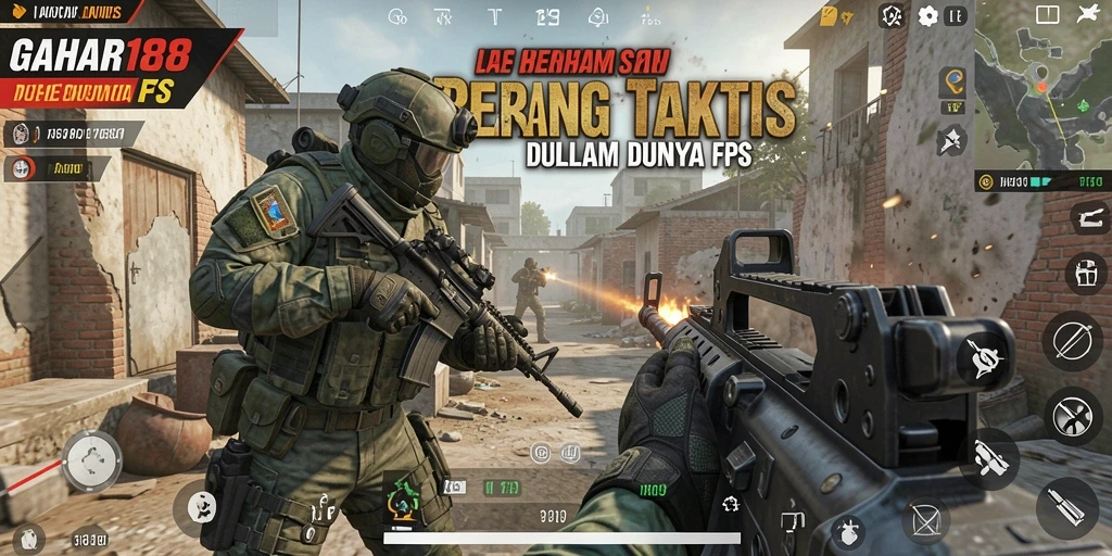 Screenshot utama GAHAR188 menampilkan aksi tembak-menembak yang mendebarkan.