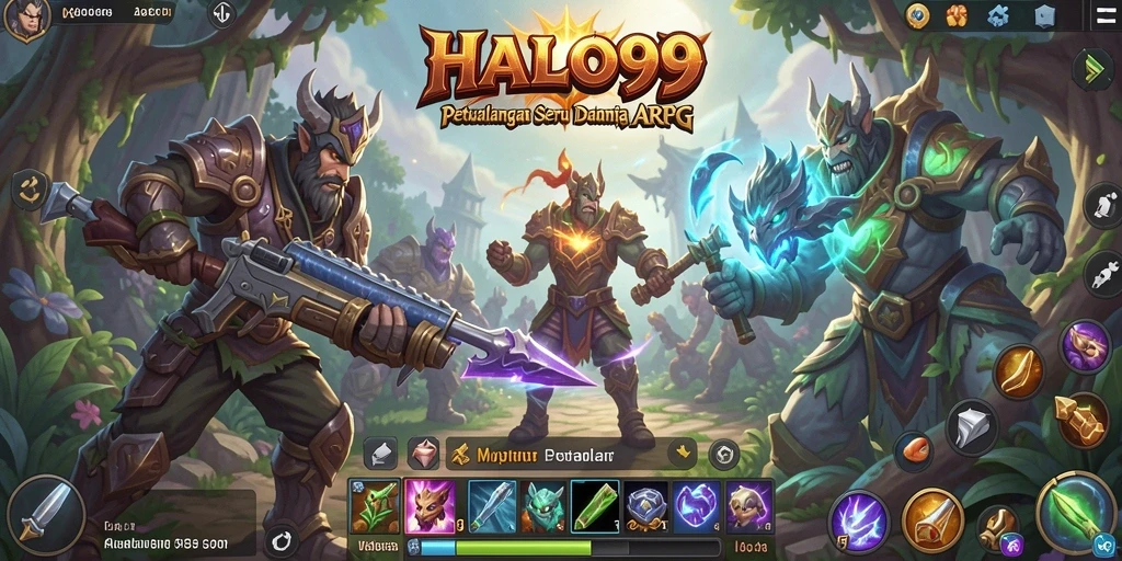 Screenshot gameplay HALO99 menunjukkan aksi pertarungan yang intens dan grafis menawan.