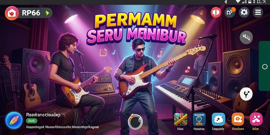 Screenshot dari gameplay RP66 dengan musik yang menarik perhatian.