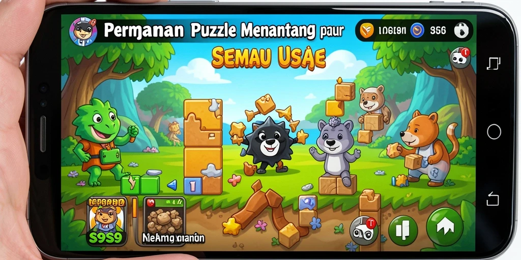 Screenshot gameplay S9S9 menampilkan tantangan puzzle seru.