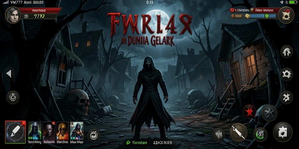Screenshot gameplay menampilkan suasana menakutkan dalam VM777.