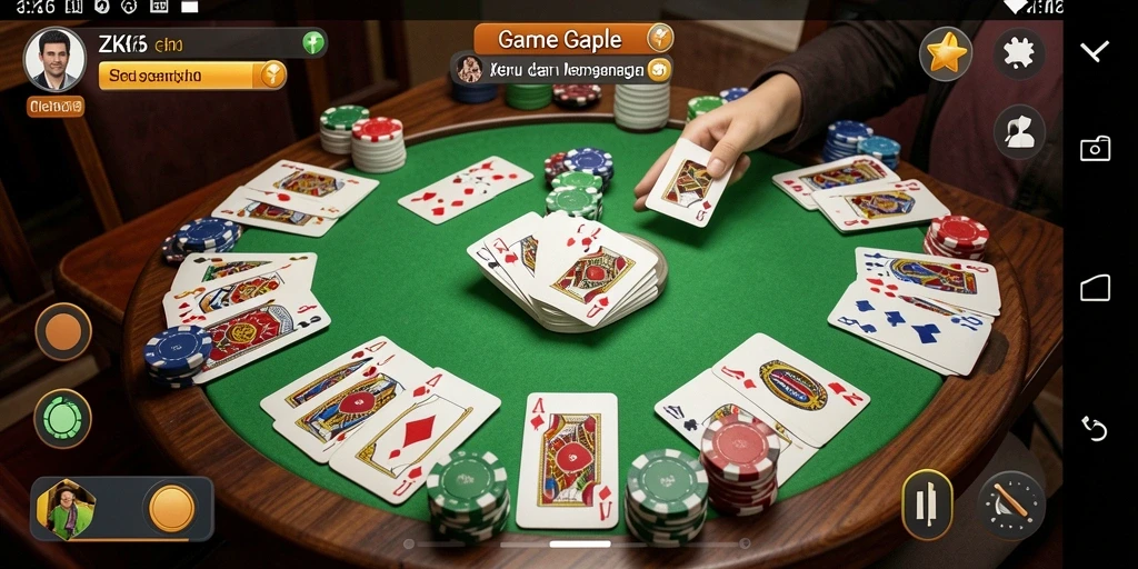Tampilan gameplay seru dalam ZK6 saat bermain Gaple.
